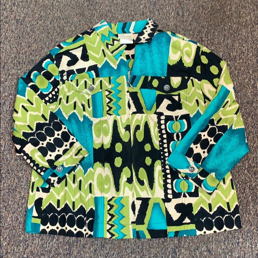 Company collection Geometric green blue jacket size 16
